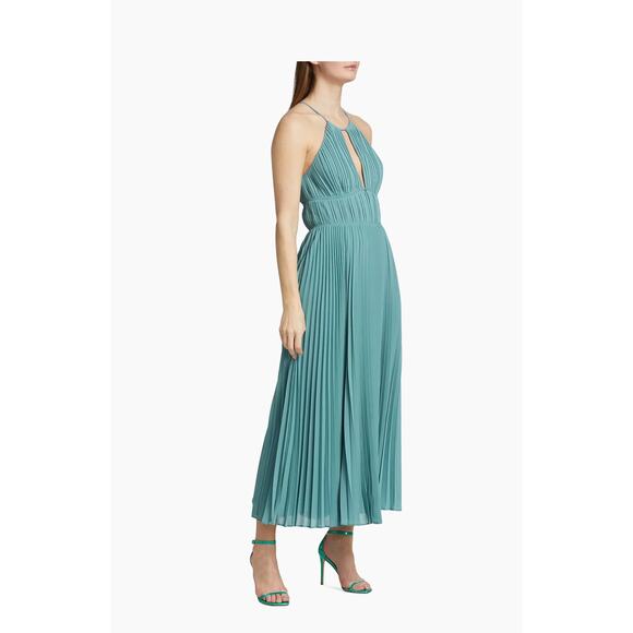 Jonathan Simkhai Carli Plissé Pleated Halter Maxi Dress Size 4 NEW - Picture 5 of 12
